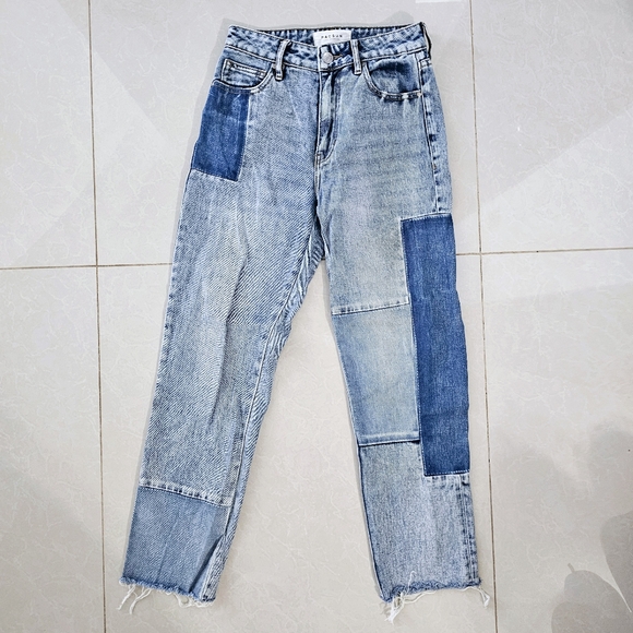 PACSUN Patchwork Denim Cut Off Jeans Womens Size 23 - Picture 1 of 10